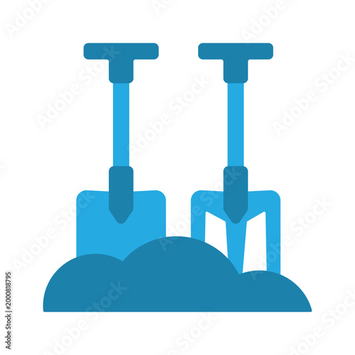 Shovel and fork icon design template