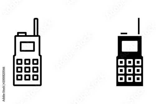 Walkie talkie icon vector set. Electronic speak devices symbol