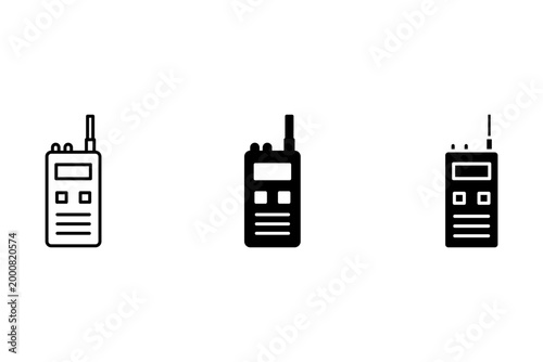 Walkie talkie icon vector set. Electronic speak devices symbol