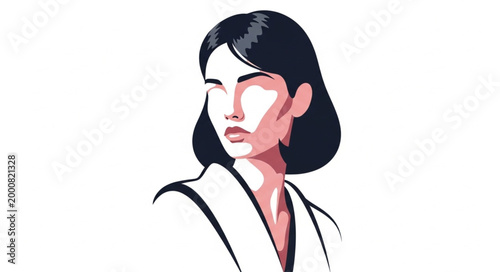 Stylized Portrait of a Woman with Dark Hair.