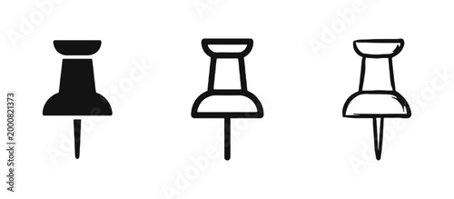 Office Push Pin and Thumbtack Icons for Map Marking