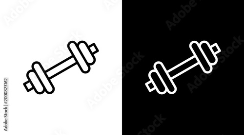 Dumbbell White Icon Set Design
