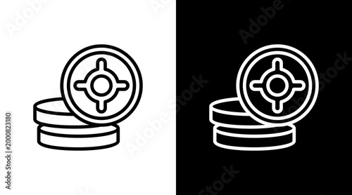 Weight Plate White Icon Set Design