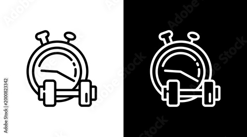 Gym Timer White Icon Set Design