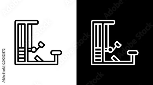 Cable Row White Icon Set Design