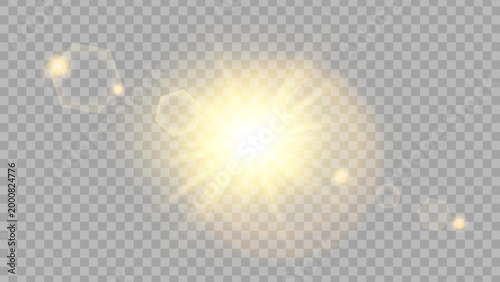 Vector transparent sunlight special lens flare light effect.	