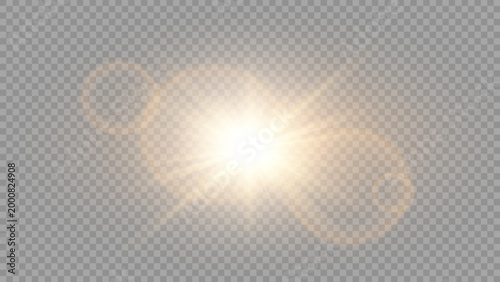 Vector transparent sunlight special lens flare light effect.	