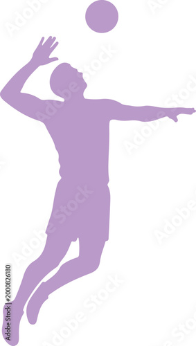 Volleyball player executing an overhead spike Vector, illustration