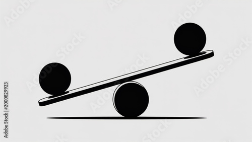 Balanced seesaw with black circles on both sides Vector