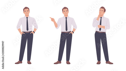 Photos Three businessmen standing and gesturing in professional attire Vector