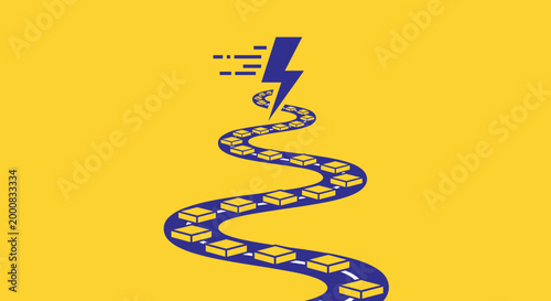 Flat minimalist illustration of crypto transaction speed Crypto Bitcoin