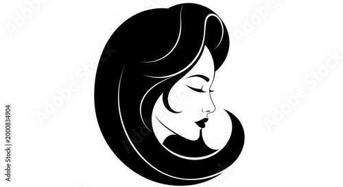 Stylized Silhouette of a Womans Profile.