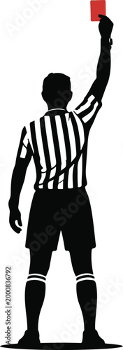 Referee showing red card in soccer match
