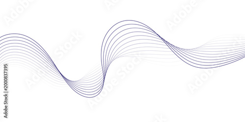  Abstract soft purple wave lines on transparent background. Vector illustration of style curves used for banners, templates and wallpapers.