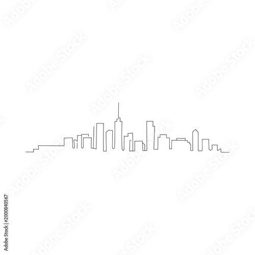 City skyline silhouette on a white background