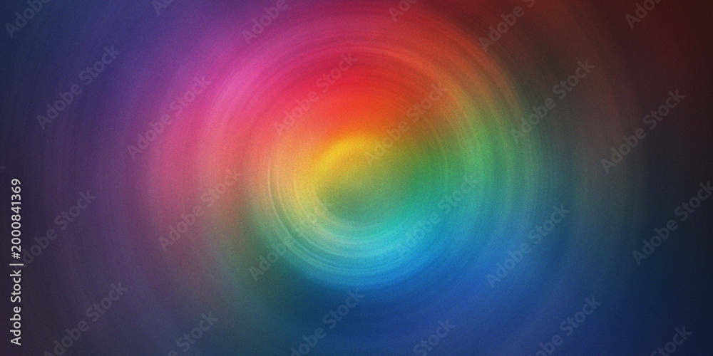Obraz premium Radial rainbow color gradient with a swirling effect, vibrant spectrum in circular motion, abstract psychedelic backdrop.