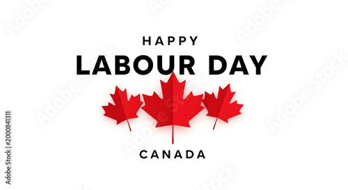 Free Download Happy Labour Day Canada with red maple leaves and white background holiday - GFXLoad