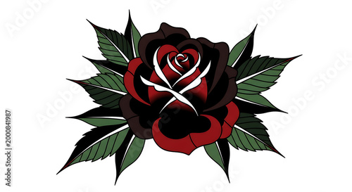 stylized cannabis leaf with red heart design isolated on transparent background