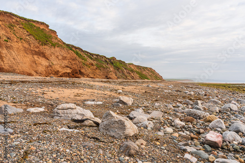 The cliffs and beach on the Irish Coast between Ballasalla and Sartfield, Isle of Man