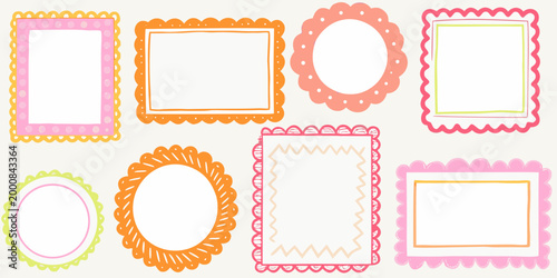 whimsical collection of pastel colored decorative frames on light background high quality professional detailed modern
