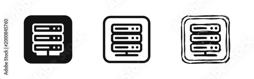 Computer Data Server Storage and Network Technology Icon Set