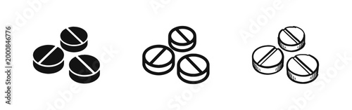 Medical Pills and Pharmaceutical Tablets Healthcare Icon Set