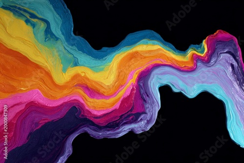 Vibrant colorful abstract fluid art.