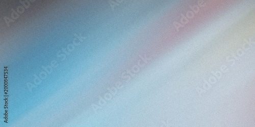 Foto Soft abstract background with gentle gradient of blue and gray hues and subtle diagonal light streaks, grainy texture
