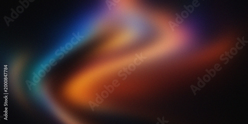 Quadro su tela Soft colorful light waves on a dark background with a gentle grain, creating an ethereal and artistic feel