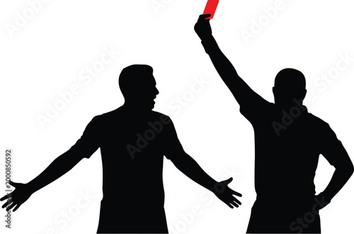 Referee showing red card in soccer match