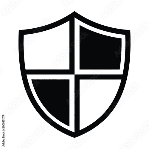 Free Download Shield logo with four sections - GFXLoad