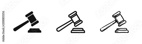 Judge Gavel Icon for Law Justice and Auction Concept