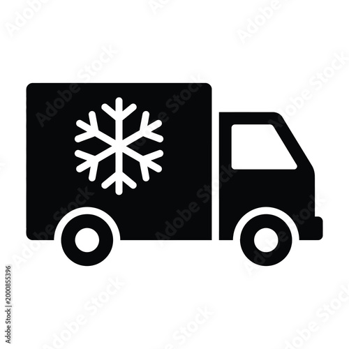 Refrigerated truck with snowflake logo