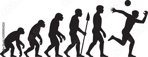 Human evolution from ape to modern sports player
