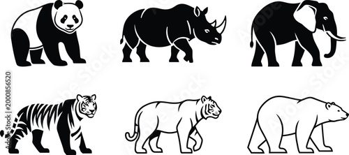 Black and white animal silhouettes a collection of majestic wildlife illustrations