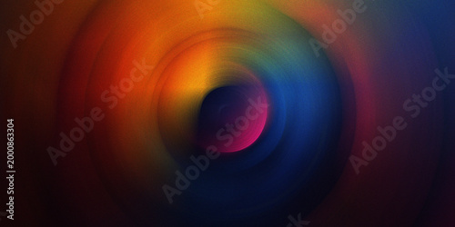 Quadro em tela Vibrant circular radial motion blur background with rainbow colors and central focal point for energetic digital art project