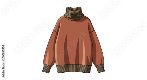 Brown sweater with green details.