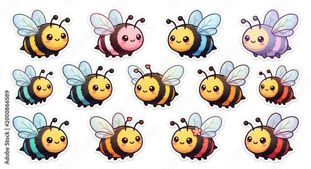 Fototapeta premium happy bumblebees with oversized wings