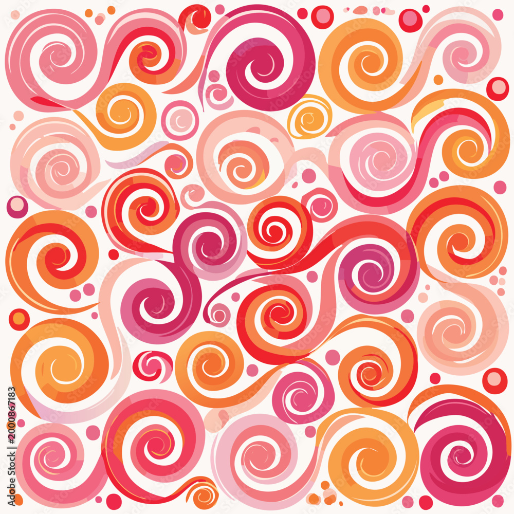 Fototapeta premium Abstract swirls pattern in vivid colors for decorative design elements