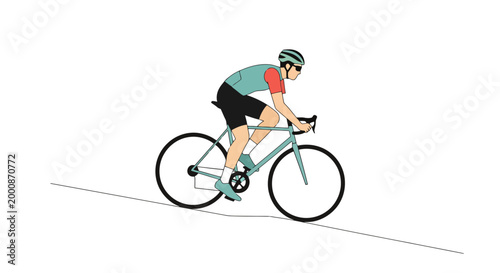 Athletic person enjoying outdoor cycling activity on a bicycle training for a race or enjoying a healthy lifestyle conveying motion and effort with a sense of achievement and physical wellness
