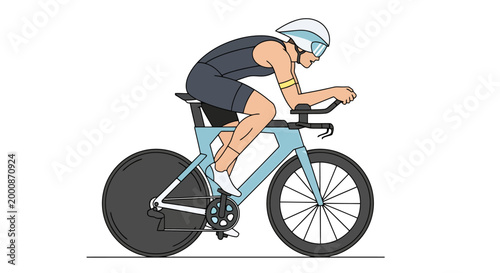 Athlete competes in a bicycle race maintaining an aerodynamic position for speed and endurance during a challenging competition that requires intense physical exertion and strategic planning for
