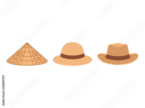 A collection of three unique hats, each with its own distinctive design