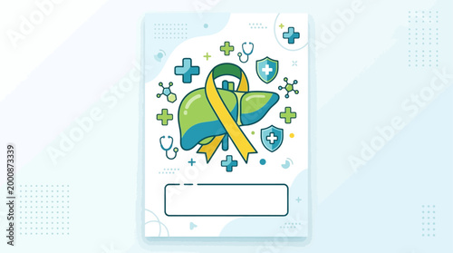 A clean and modern flat design poster promoting awareness for World Hepatitis Day.