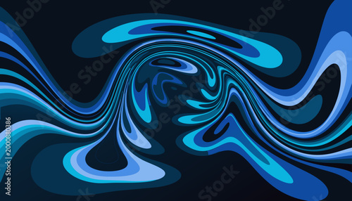 Abstract blue wave pattern with swirling, flowing lines creating a dynamic, fluid texture on dark.