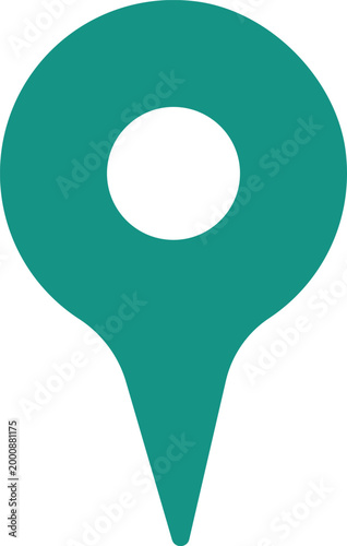 Cuadro en lienzo Simple teal location pin icon on white background