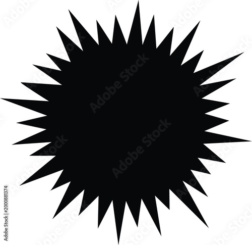 Black sea urchin silhouette a spiky marine creature illustration