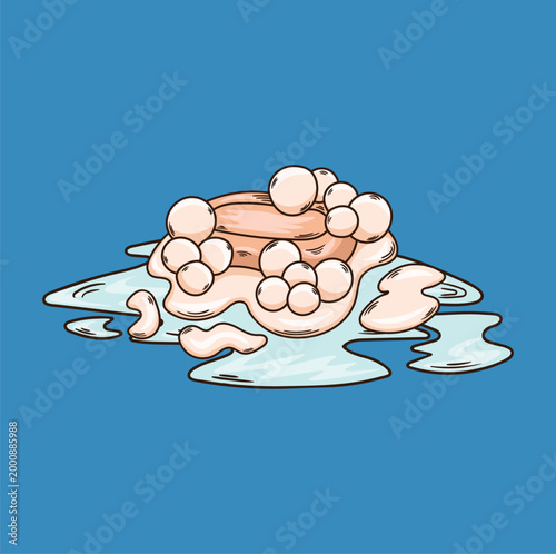 Illustration of soap cleaning tools cleaning items bath soap hand soap soap icon cleanliness