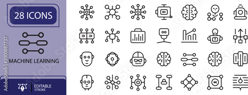 Business and internet web design illustration featuring a set of vector icons with black silhouette symbols, computer buttons, and arrow signs for a professional alphabet and car interface