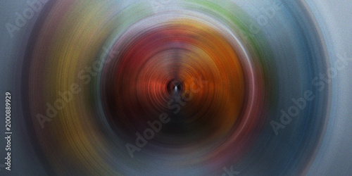 Fotografie Abstract circular motion background featuring vibrant multi colored swirling rings with intense radial vortex focal point