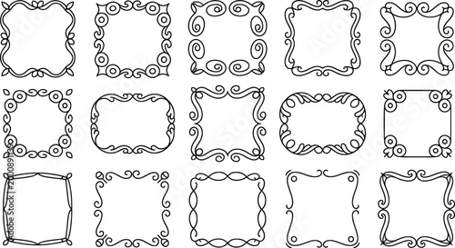 Vintage Ornamental Frame Collection with Baroque Swirl and Elegant Decorative Borders